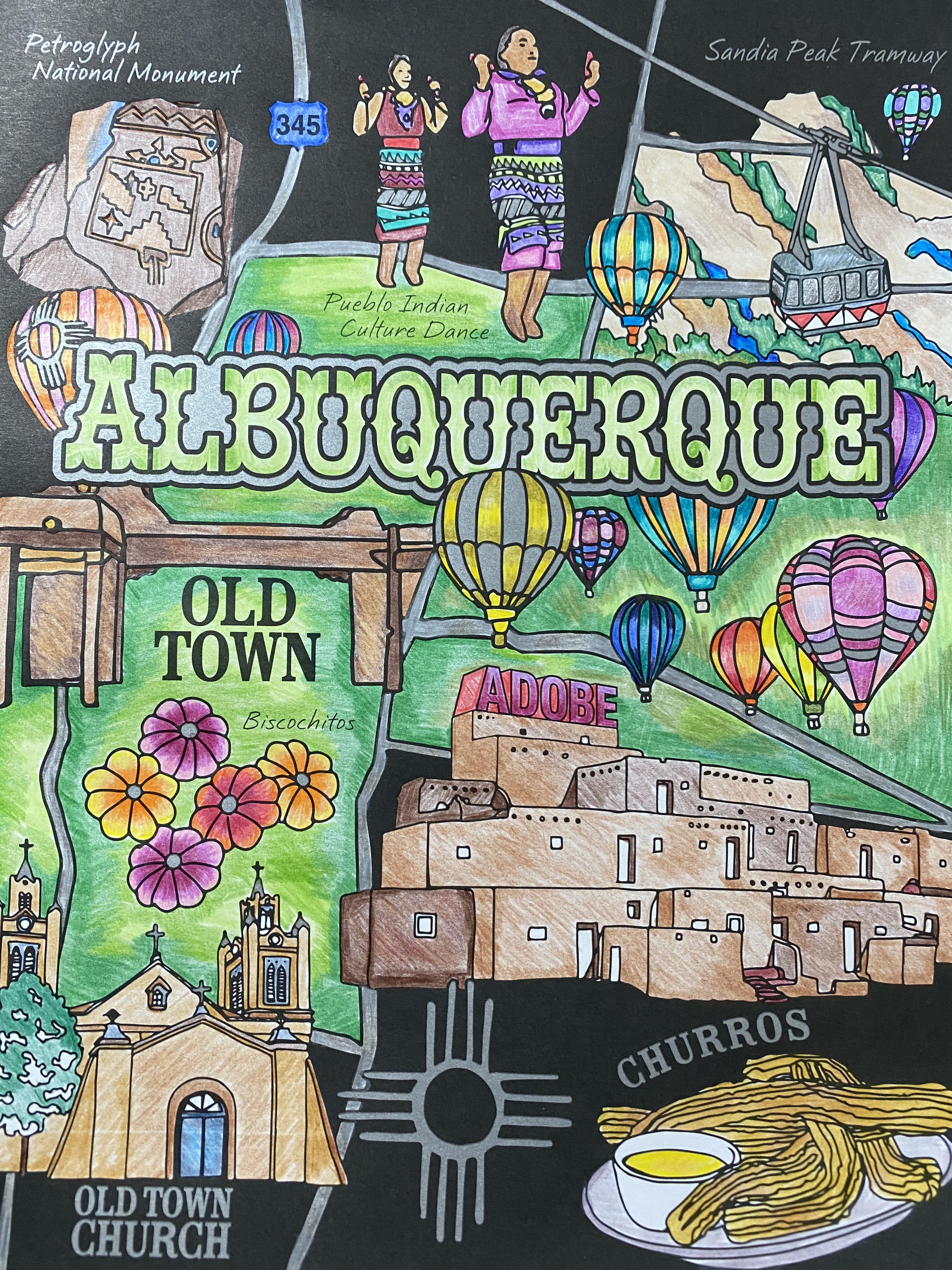 picture City Escapes Coloring Book Pages Colored albuquerque from crayola city escapes