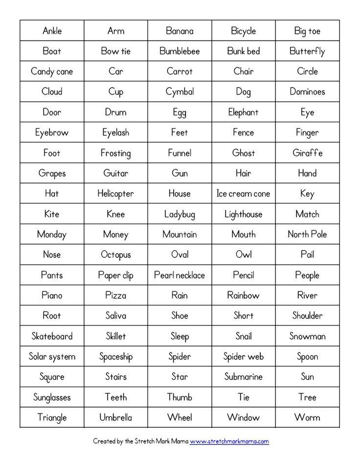 Featured image of post Printable Pictionary List