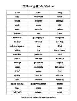 Featured image of post Printable Pictionary Words Medium
