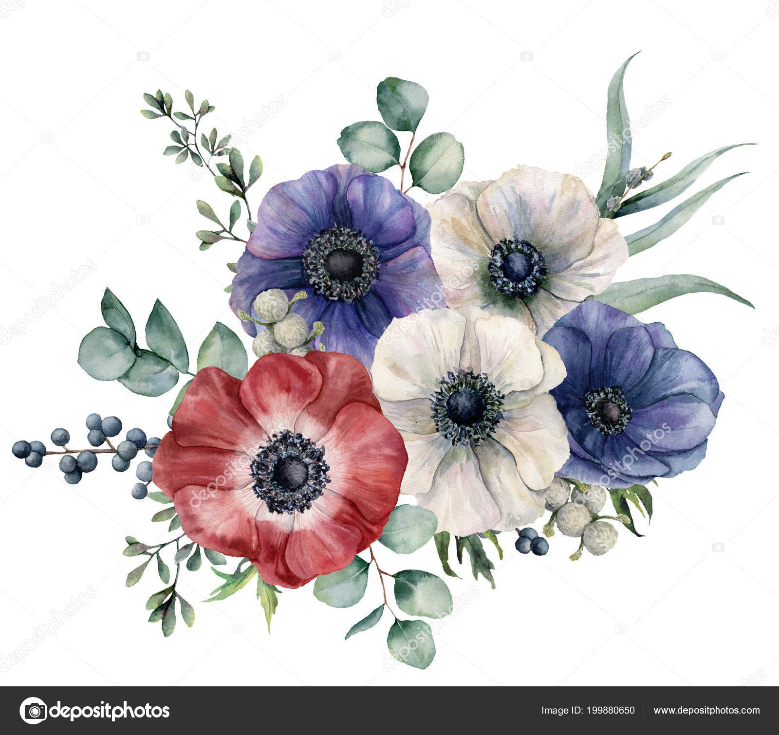 Featured image of post Watercolor Red White And Blue Flowers